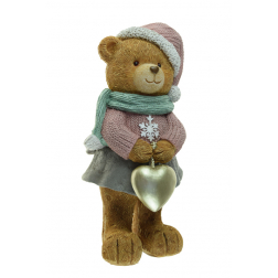 Figura maci poly 21,5cm rózsaszín
