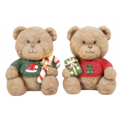 Figura maci poly 28,5cm LEDes 2féle zöld/piros