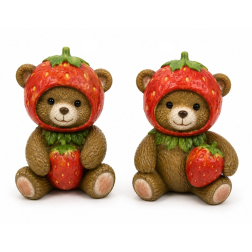 Figura maci poly epres 5*4.5*6.5cm barna/piros