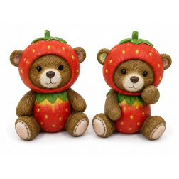 Figura maci poly epres 8.5*7*11.5cm barna/piros