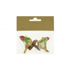 Figura madár poly 4,2cm s/2 barna