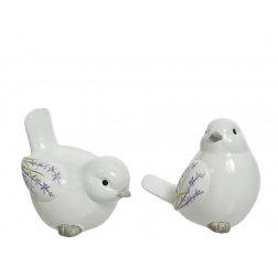 Figura madár terrakotta 10cm többféle fehér