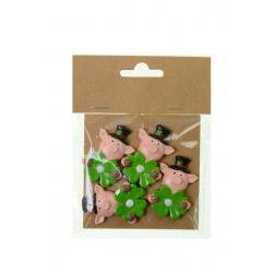 Figura malac poly 4,4cm s/4 lóherével rózsaszín