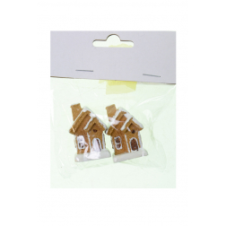 Figura mézaskalács ház poly 4,2cm s/2 barna