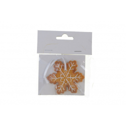 Figura mézekalács poly hópehely 6,3*5,9*0,5cm barna