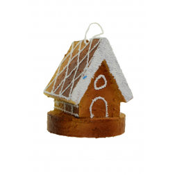 Figura mézeskalács házikó 12*8*6,3cm akasztós barna