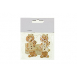 Figura mézeskalács lány poly 6cm s/2 krém