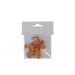 Figura mézeskalács poly sállal 6,3*5,9*1cm barna