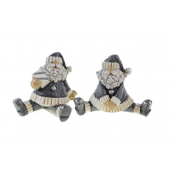 Figura mikulás 7,5*7,5*6,5cm 2féle szürke