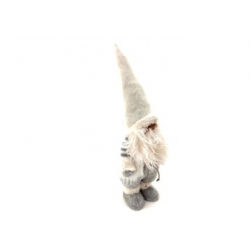 Figura mikulás textil 52cm szürke
