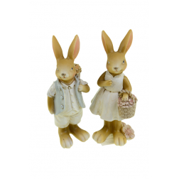 Figura nyuszi poly 5*5*13cm 2féle fehér