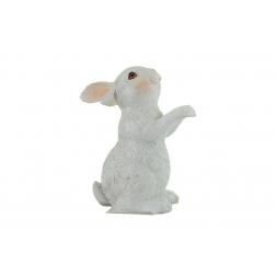 Figura nyuszi poly 7,6cm ágaskodó fehér