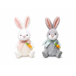 Figura nyuszi plüss 31cm 2féle fehér/szürke