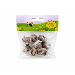 Figura nyuszi poly 2,7*2,2*3,8cm s/4 barna