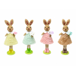 Figura nyuszi textil 21cm többféle barna