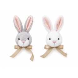 Figura nyuszifej plüss 17cm 2féle fehér/szürke