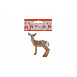 Figura őz poly pöttyös 7,5*2,5*7,6cm barna