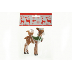 Figura őzike poly 7,7cm mókussal barna