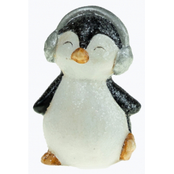 Figura pingvin terrakotta 7cm fehér/fekete