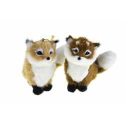 Figura róka textil 7x8x8cm barna