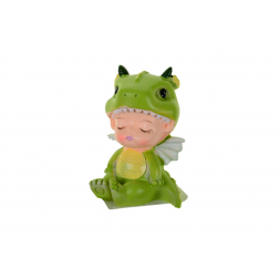 Figura fiú poly sárkányjelmezes 5*3,5*7cm ülő zöld