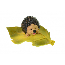 Figura süni poly 10,7cm levélen sárga/barna