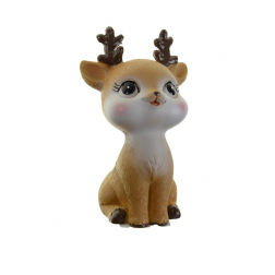 Figura szarvas gida poly 5,8*5,7*10cm ülő barna
