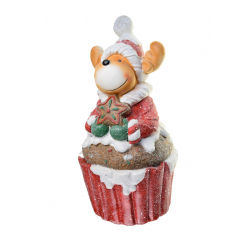 Figura szarvas muffinban magnézia 43cm piros