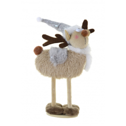 Figura szarvas plüss álló 26cm szürke
