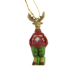 Figura szarvas poly 3*2.5*9cm piros