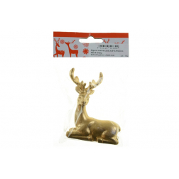 Figura szarvas poly 6,6*3,9*8,3cm fekvő arany