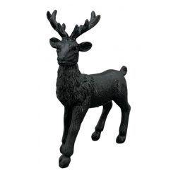 Figura szarvas poly 9x4 12 cm fekete
