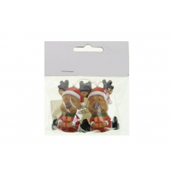 Figura szarvas poly csomaggal 6cm s/2 piros