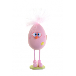 Figura tojás műanyag 11cm álló rózsaszín