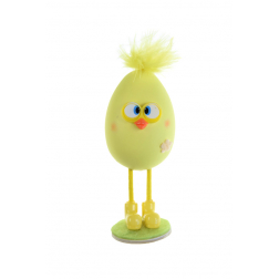Figura tojás műanyag 11cm álló sárga