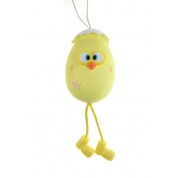 Figura tojás műanyag 13cm akasztós sárga