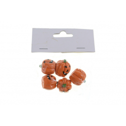 Figura tök poly 2,3*2,3*2,3cm s/5 halloween sárga