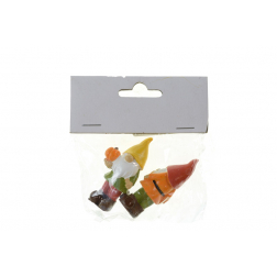 Figura törpe poly sapkás 3*2*5,9cm s/2 színes