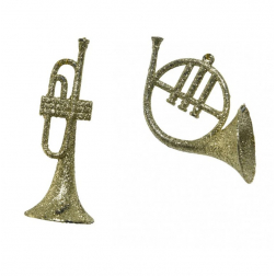 Figura trombita műanyag 9cm s/2 2féle arany