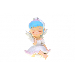 Figura tündérkislány poly ülő 5,5*6*8cm h.kék
