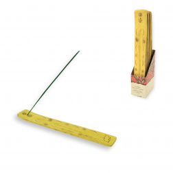 Füstölőtartó fa 26cm sárga