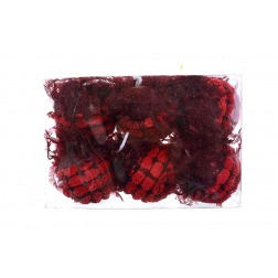 Gömb hab D6cm S/6 burgundy