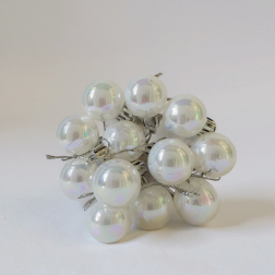 Gömb műanyag 3cm s/12 pearl krém