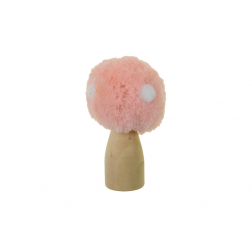 Gomba plüss/fa 7*4.5*4.5cm rózsaszín