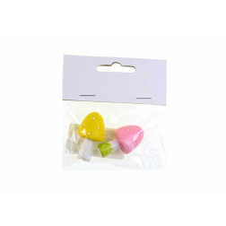 Gomba poly 7.8x9x2.5cm s/2 sárga/rózsaszín