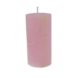 Gyertya henger rusztikus 5*10cm rózsaszín