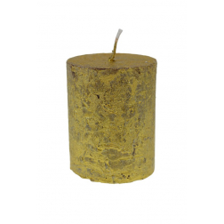 Gyertya rusztikus henger 5*6cm arany