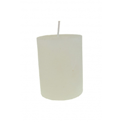 Gyertya henger rusztikus 7*10cm fehér