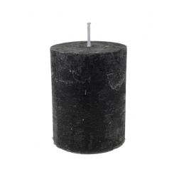 Gyertya henger rusztikus 7*10cm fekete
