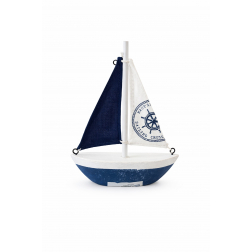 Hajó fa 11*14cm 2féle fehér/kék